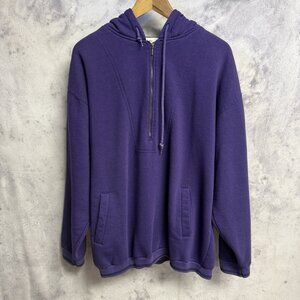 Vintage Gap Sport World Classic Hoodie Sweatshirt Mens XL 1/2 Zip Purple